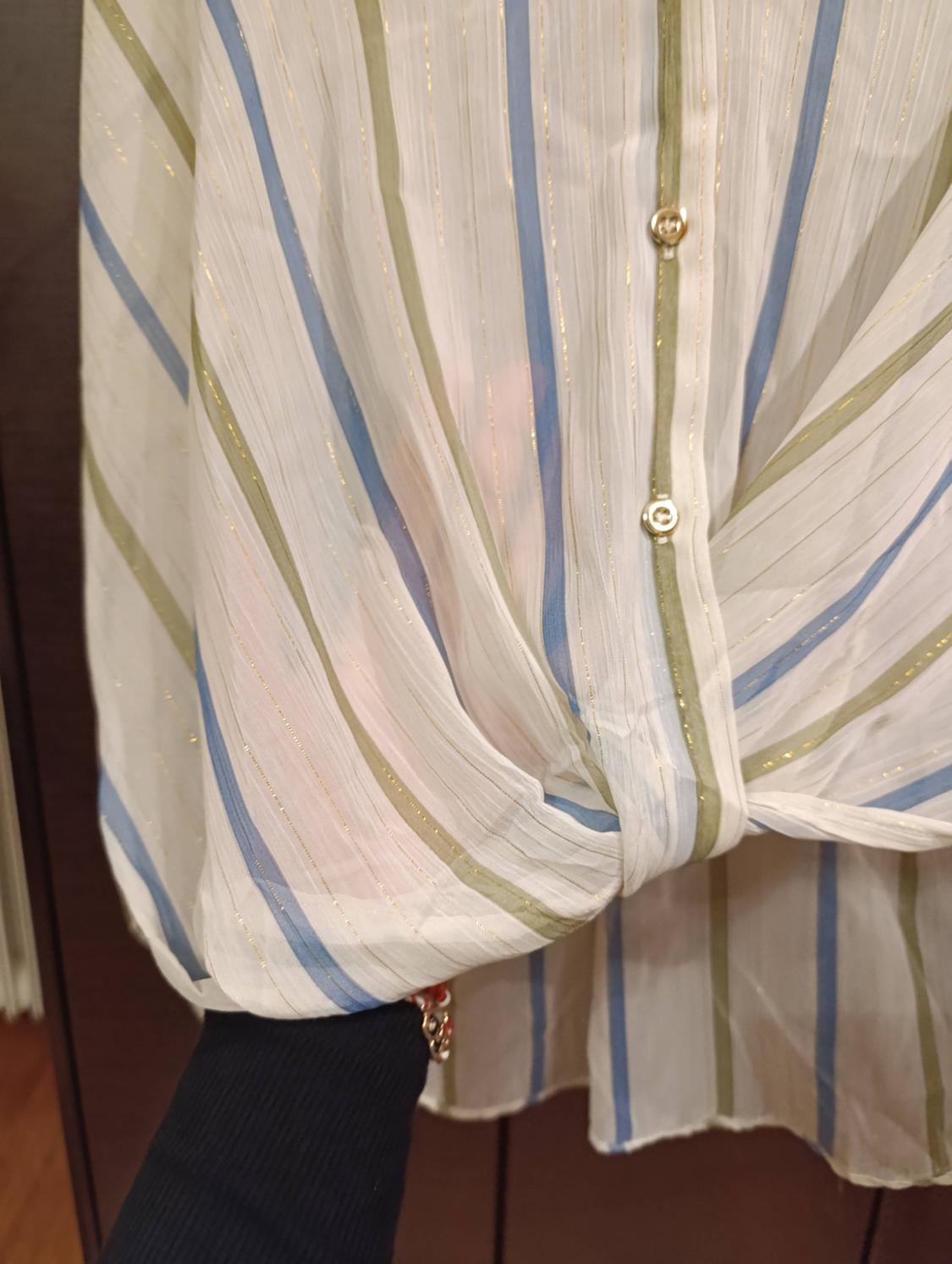 STRIPED SEMI-SHEER SHIRT WITH METALLIC THREAD - Image 4