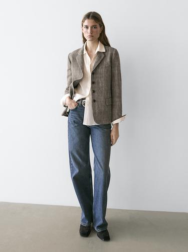 Americana jaspeada con lana - Gris de Zara