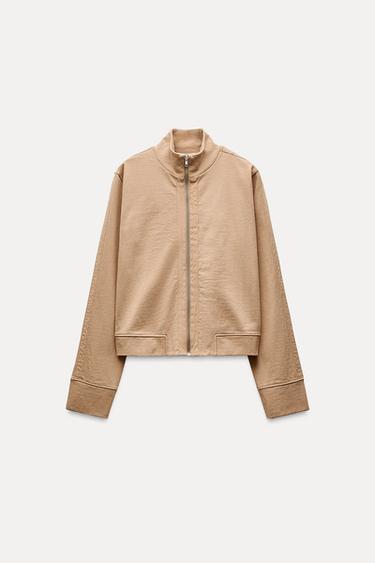 CHAQUETA FELPA LAVADA - Teja de Zara