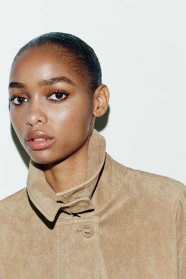 VESTE EN DAIM - Sable clair de Zara - Image 1