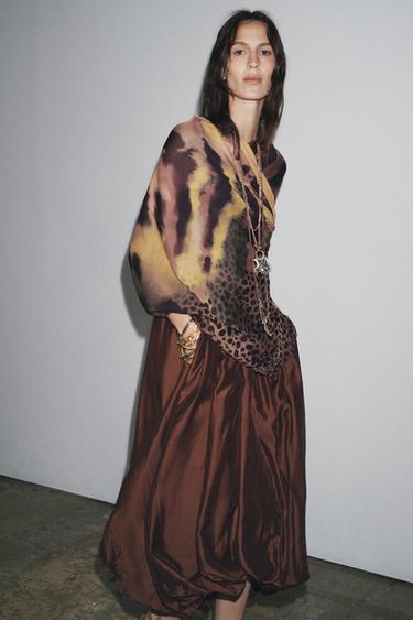 ANIMAL PRINT MODAL SILK SCARF - Leopard by Zara - Image 1