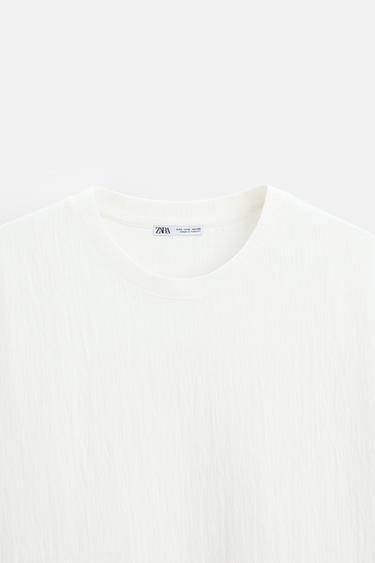 TEXTURED RELAXED FIT T-SHIRT - Oyster-white by Zara - Image 8