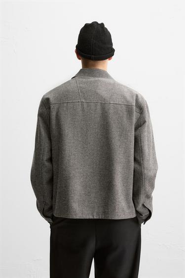 SURCHEMISE À CHEVRONS - Gris de Zara - Image 2