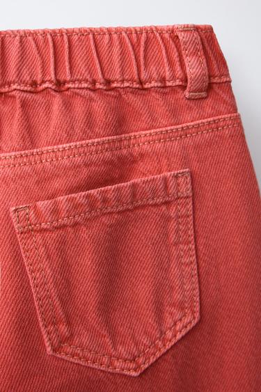 JUPE-CULOTTE EN SERGÉ À VOLANTS - Rouge de Zara - Image 3