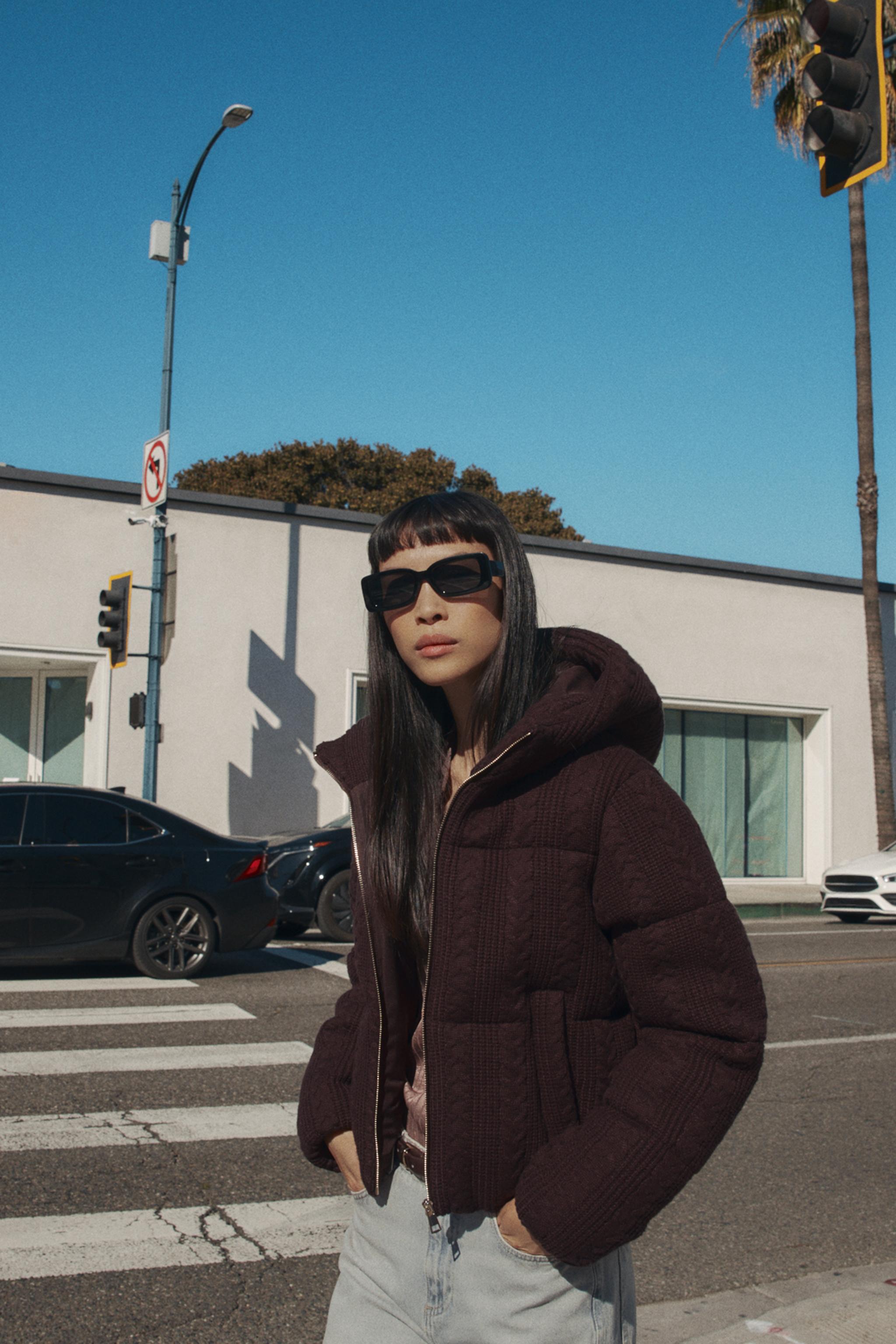 CABLE KNIT HOODED ANORAK