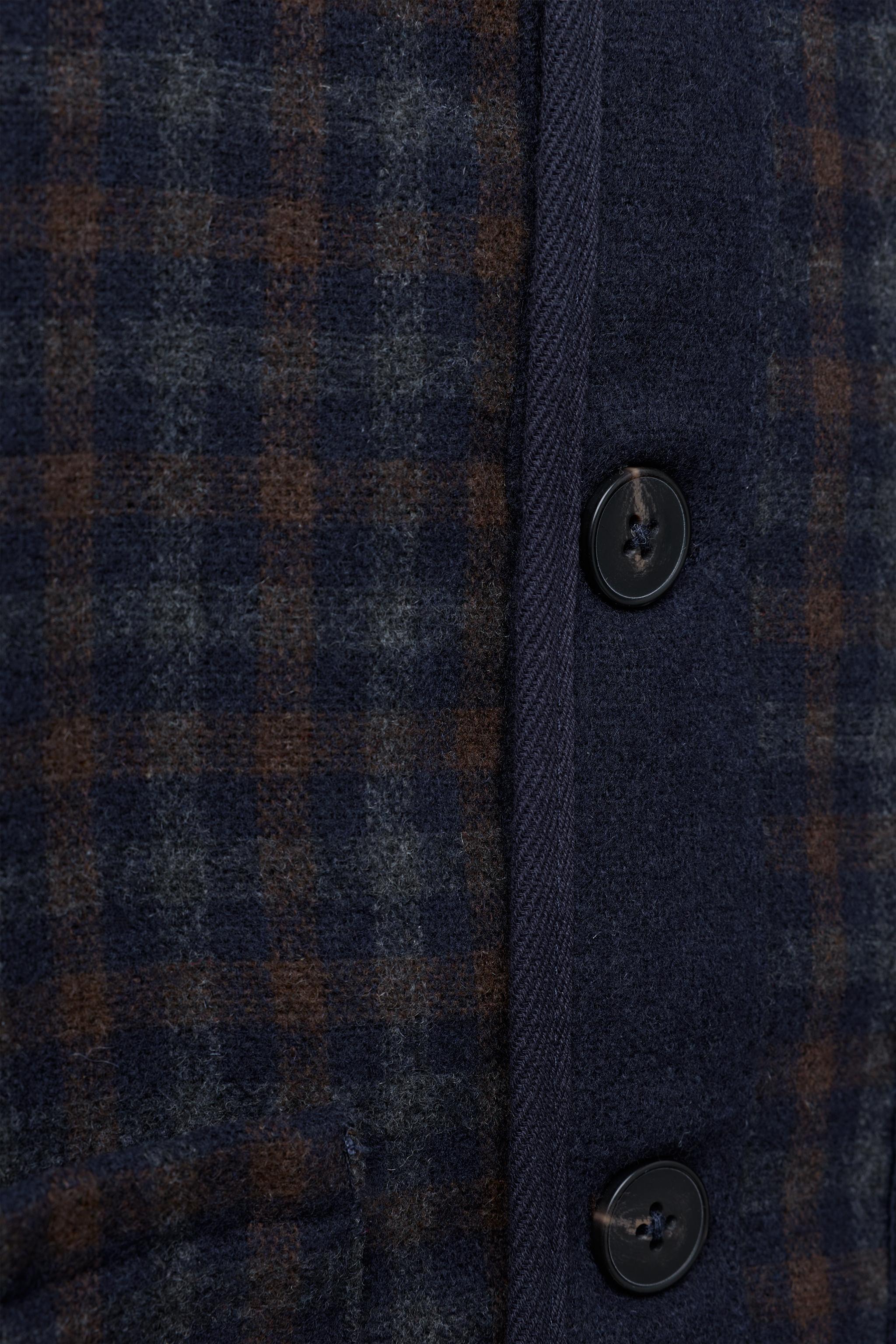TEXTURED PLAID WOOL COAT