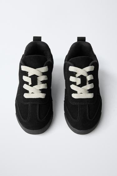 LEATHER TRAINERS - Black by Zara - Image 4