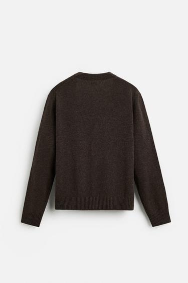 CARDIGAN EN LAINE - Marron de Zara - Image 7