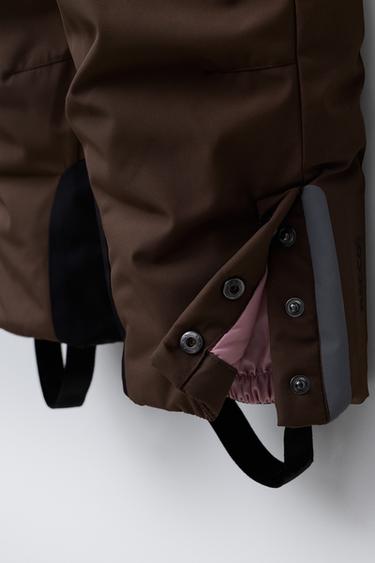 LONG WATERPROOF AND WINDPROOF BIB TROUSERS WITH POCKETS, RECCO® SYSTEM, SKI COLLECTION - Chocolate by Zara - Image 5