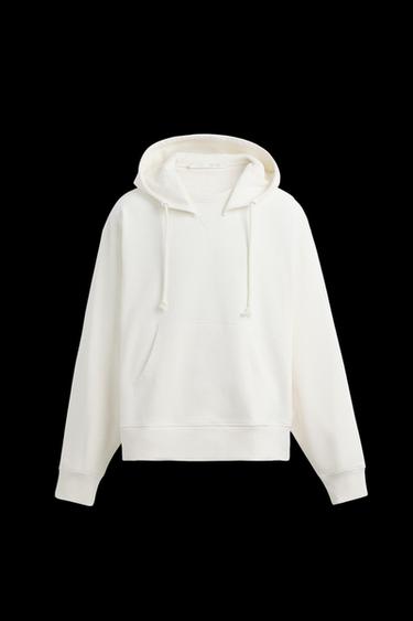 SWEATSHIRT MIT KAPUZE UND CREW NECK - Cremefarben von Zara - Bild 0