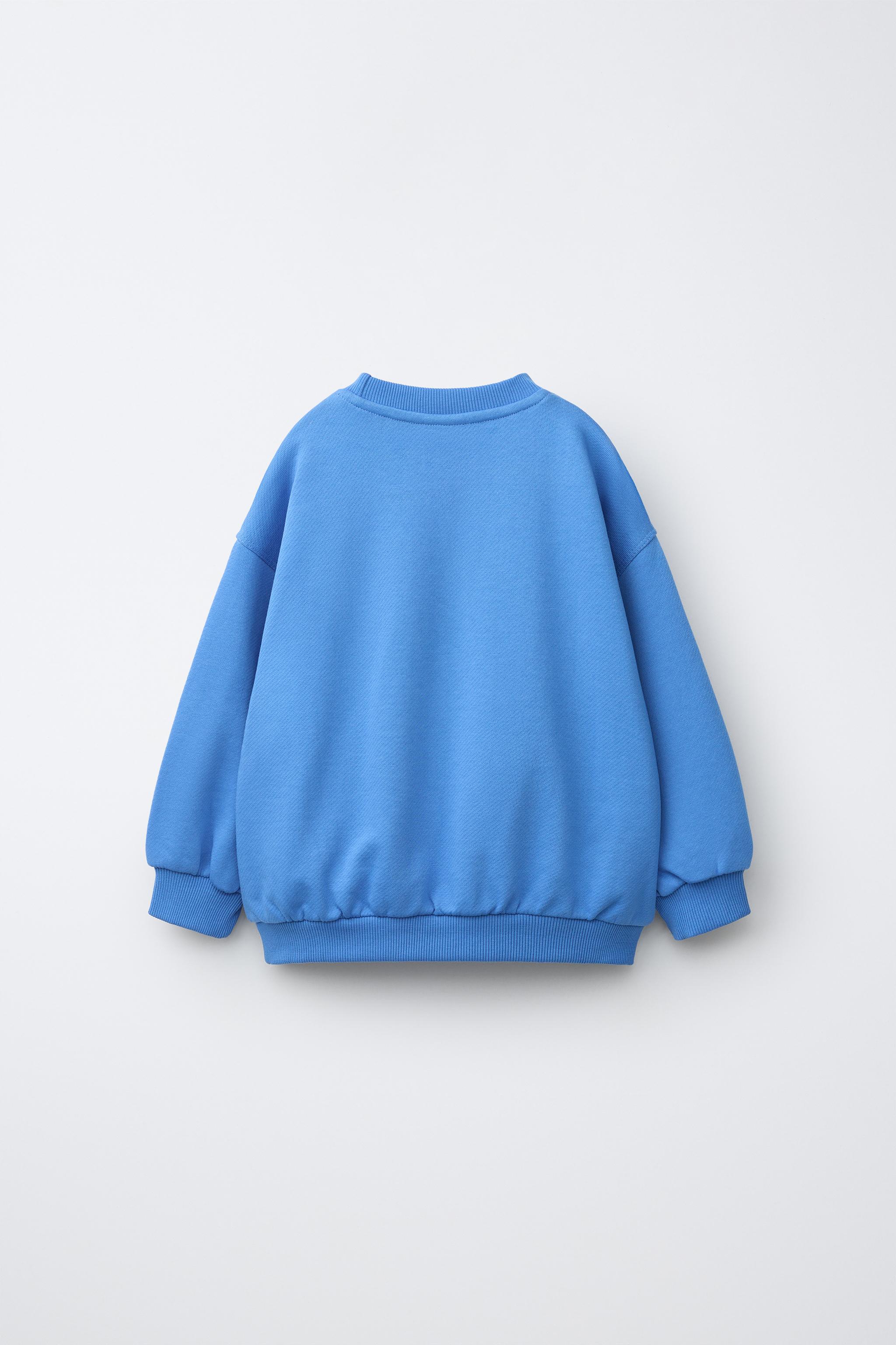 Детские худи Zara EMBROIDERED TEXT SWEATSHIRT — фото 3
