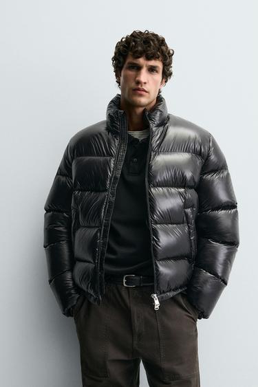 100% FEATHER DOWN PUFFER JACKET - Black by Zara