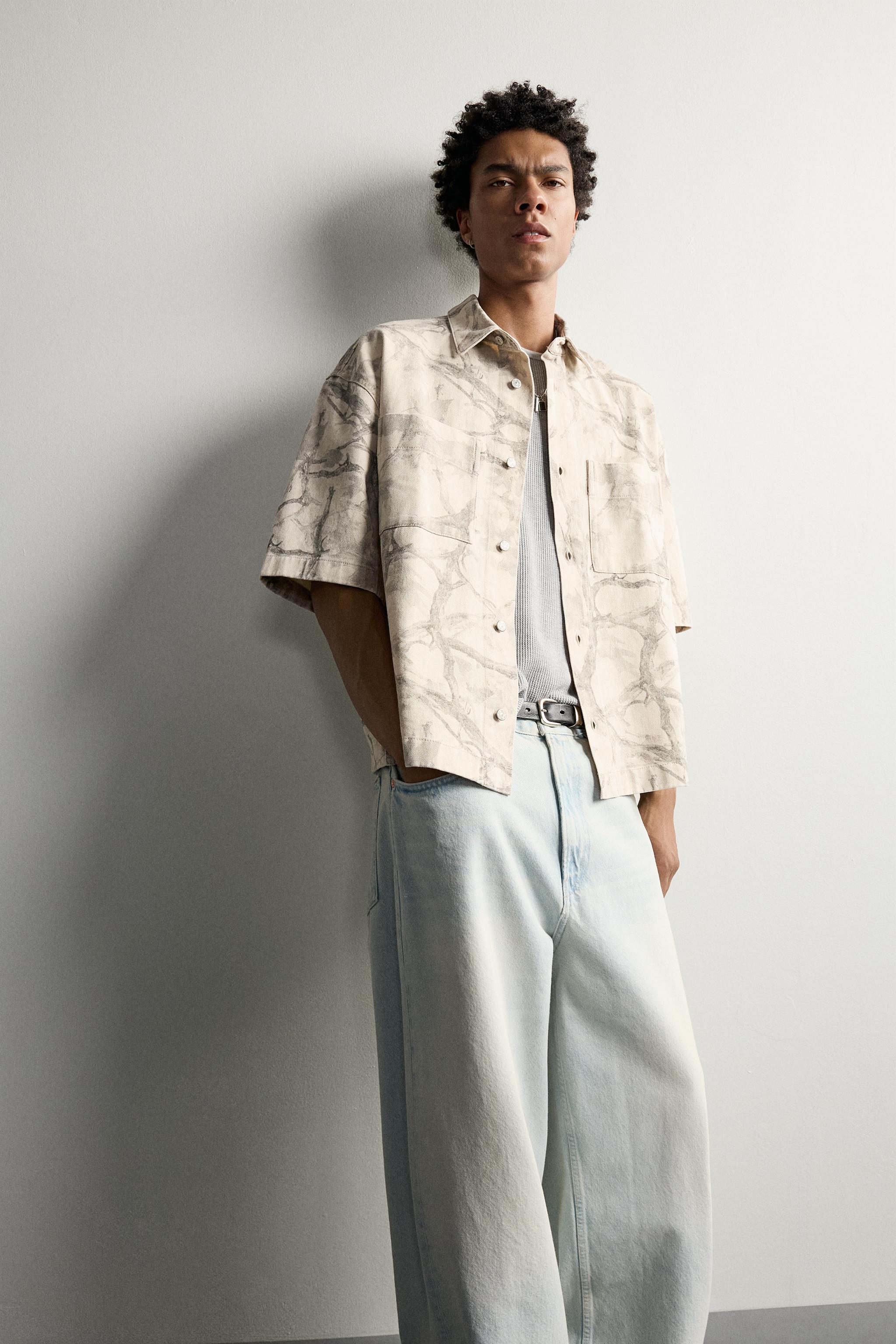ABSTRACT PRINT BOXY FIT OVERSHIRT
