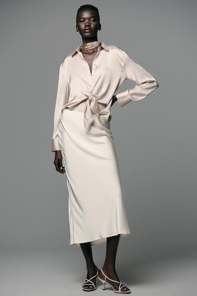 Camisa Blanca Camisas Satinadas Mujer Zara Camisa Satinada Blusa