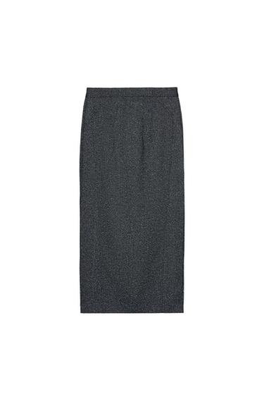 JASPE MIDI PENCIL SKIRT - Grey marl by Zara