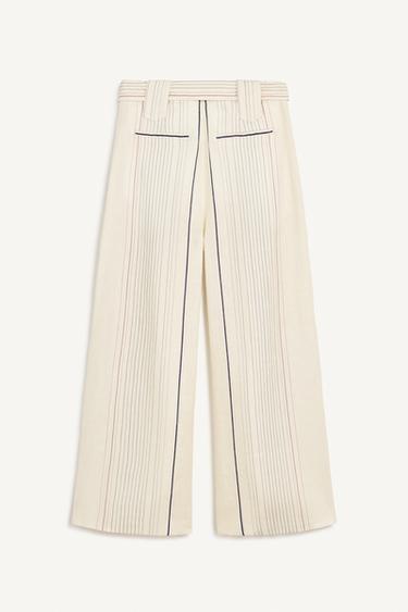 STRP PNT - Cremefarben / Marineblau von Zara