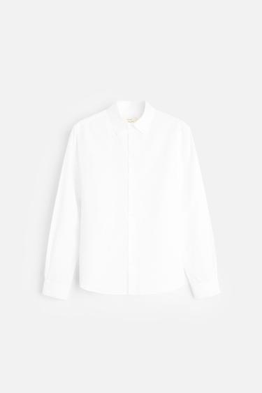 CAMISA POPELÍN ALGODÓN - Blanco de Zara