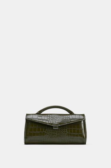 EMBOSSED HANDBAG - Green by Zara