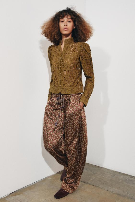 ZW COLLECTION LACE JACKET WITH BALLOON SLEEVES