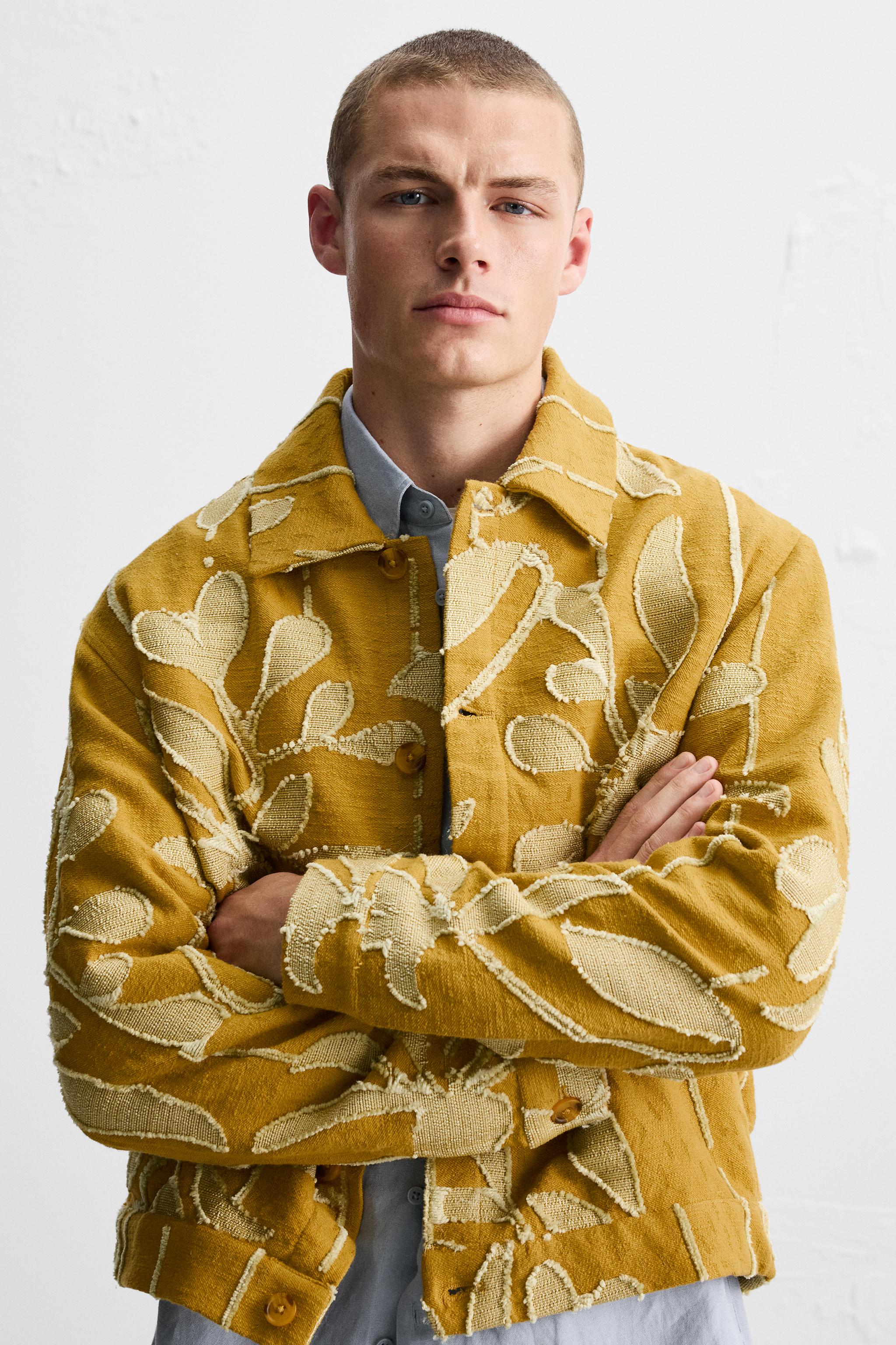 TEXTURED JACQUARD JACKET - Mustard | ZARA United States