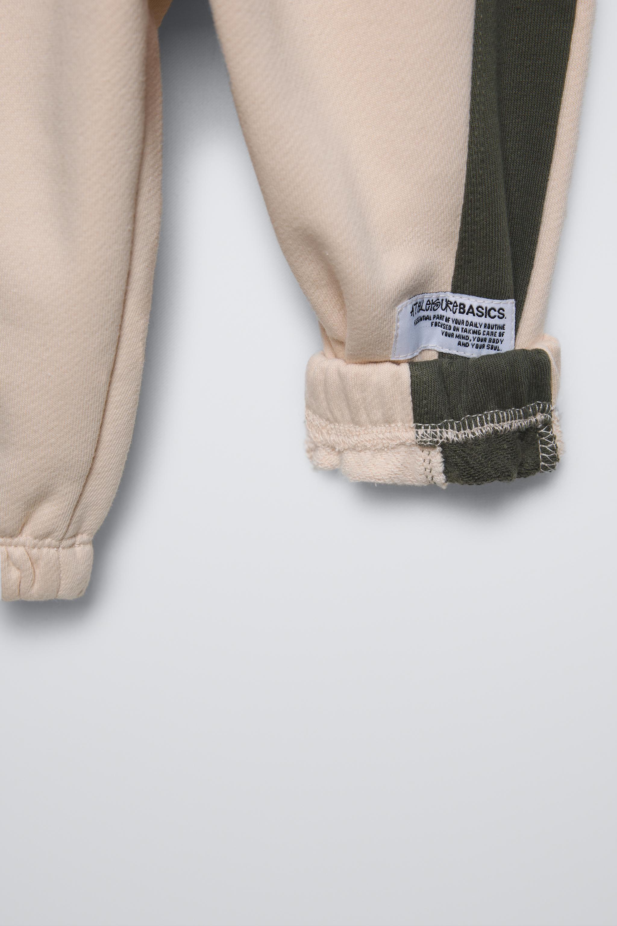 COLORBLOCK JOGGER PANTS - Ecru / Blue | ZARA United States