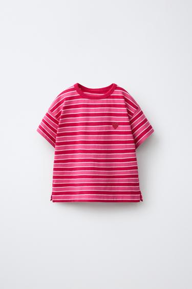 STRIPED T-SHIRT - Red by Zara - Image 0