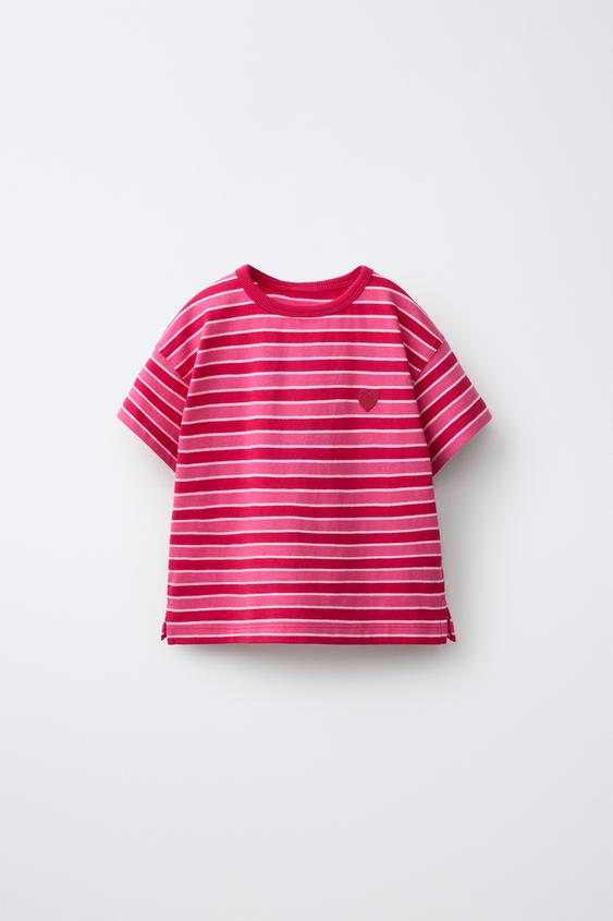 STRIPED T-SHIRT - Red by Zara - Image 0