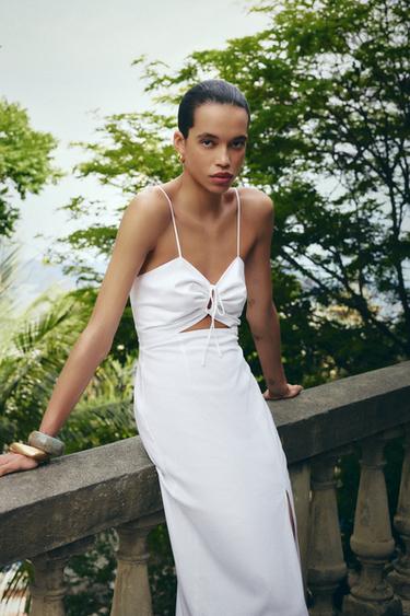VESTIDO MIDI CUT OUT - Blanco de Zara