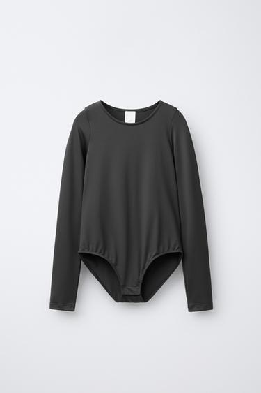 БОДИ ИЗ ПОЛИАМИДА — АНТРАЦИТОВО-СЕРЫЙ от Zara — изображение 0