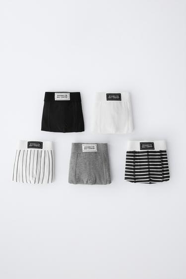 6-14 TAHUN/ PAKET LIMA BOKSER LABEL - Hitam dari Zara