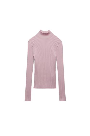 RIBBED KNIT SWEATER