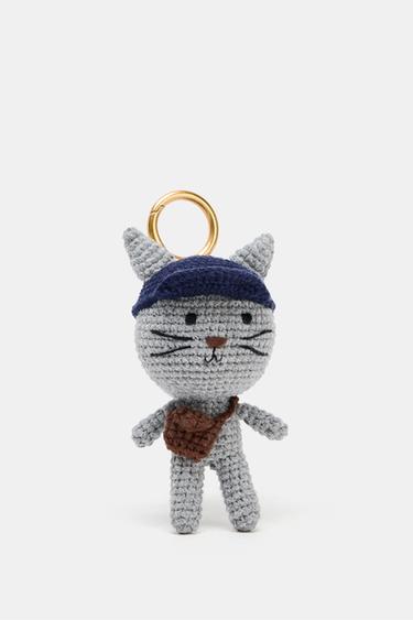 KITTEN CHARM KEYRING - Grey by Zara