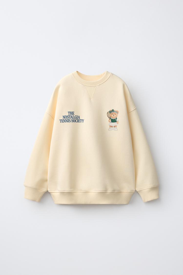TEDDY BEAR PRINT SWEATSHIRT — Printed