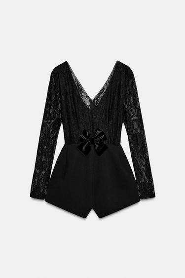 KOMBINIERTER OVERALL MIT SPITZE - Schwarz von Zara - Bild 0