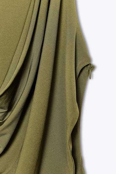 ROBE COMBINÉE DRAPÉE - Vert mousse de Zara - Image 5