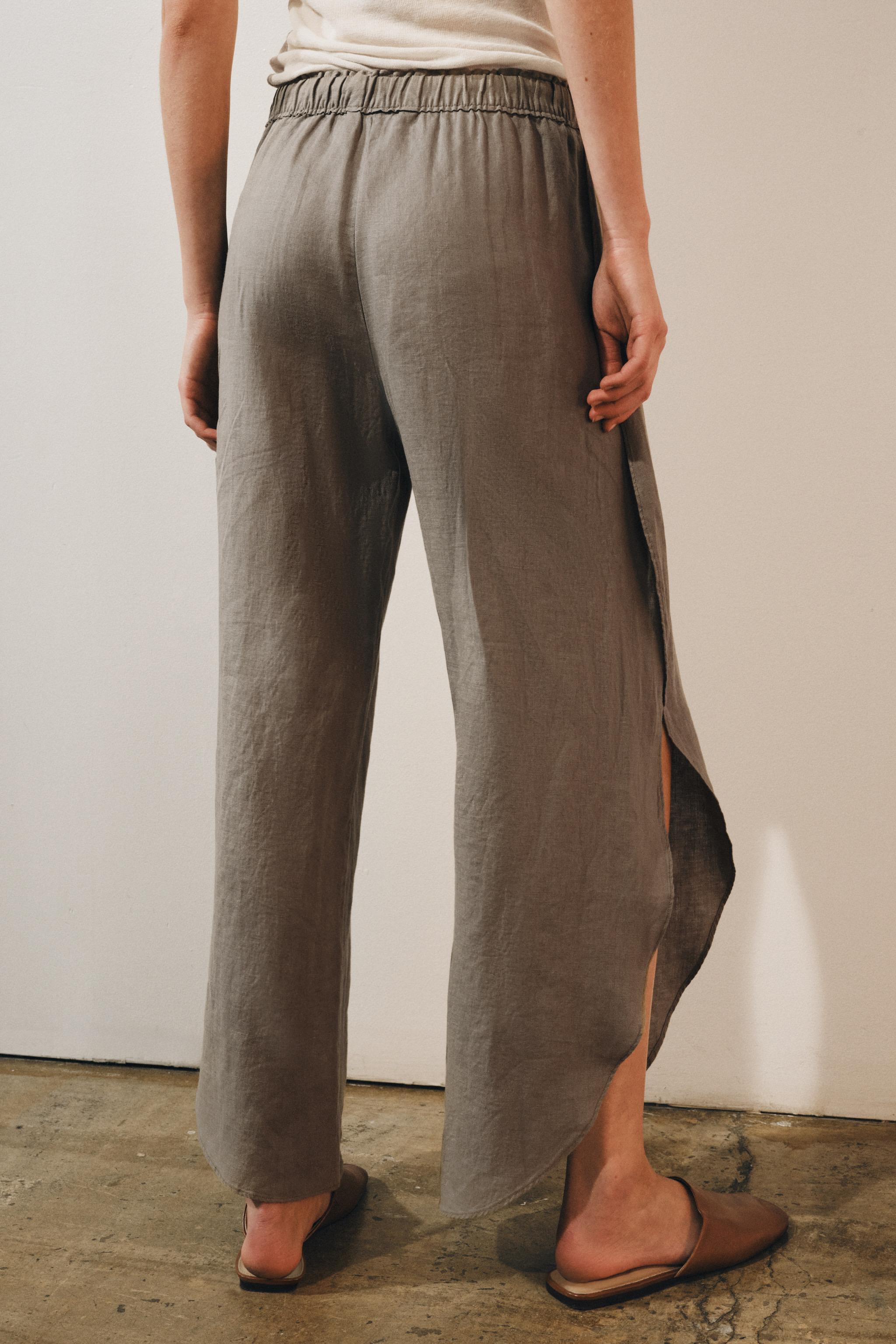 ZW COLLECTION 100% LINEN VENTED PANTS