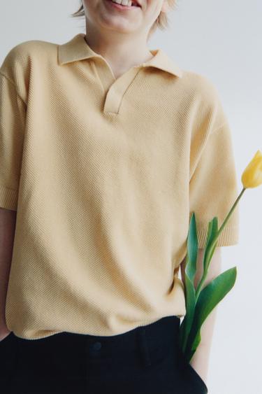 Zara PIKE POLO MAJICA – svetložuta