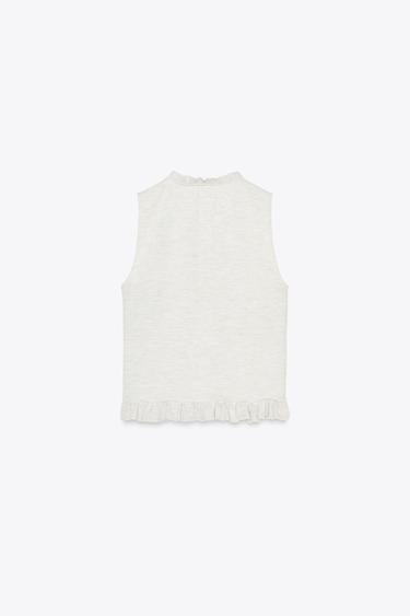SOFT RUFFLED TOP - Beige marl by Zara - Image 5