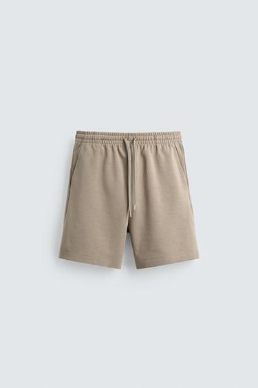 Zara TECHNICAL INTERLOCK SHORTS - Sand