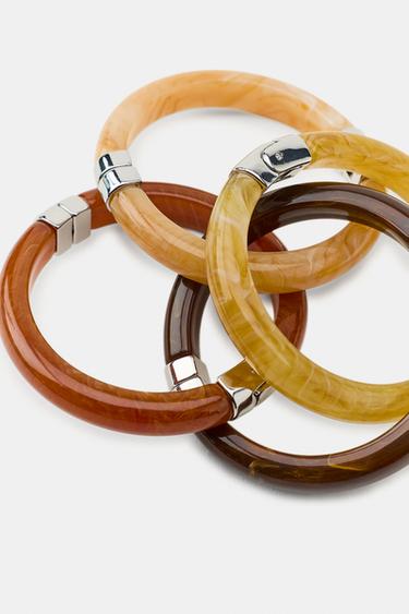 LOT DE 4 BRACELETS ARTICULÉS - Marron de Zara - Image 4