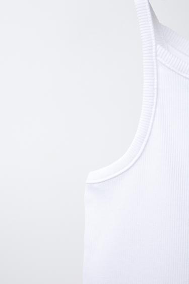 RIB TEXT TOP - White by Zara - Image 3