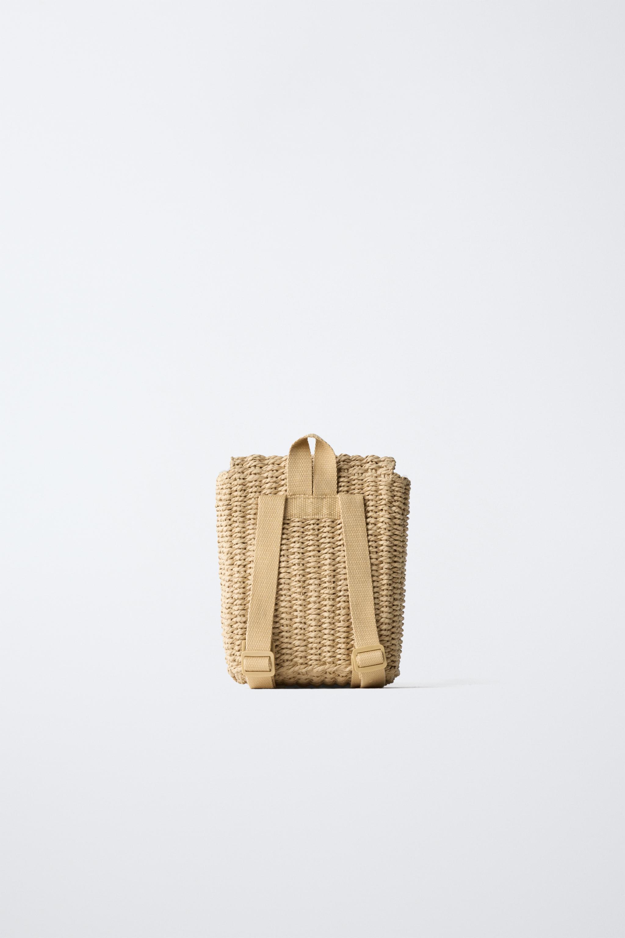 フリルバネ口バック୨୧ 3way RAFFIA EFFECT FLORAL BACKPACK - Brown | ZARA United States