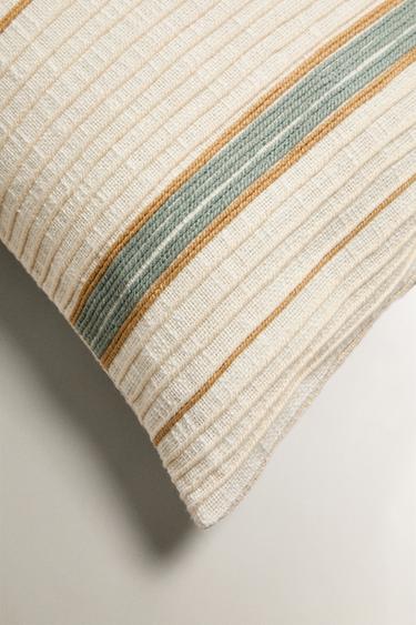 STRIPED CUSHION COVER - Ecru by Zara - Image 1