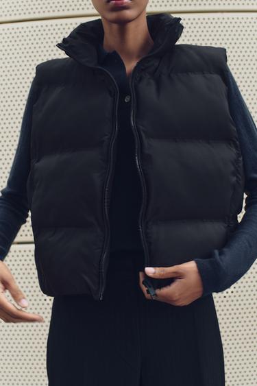 WATER-REPELLENT WINDPROOF PUFFER GILET - Black by Zara
