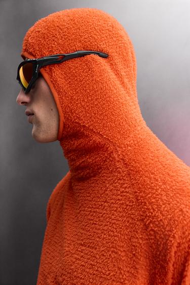 SWEAT POLAIRE SKI TEXTURÉ À CAPUCHE - Orange de Zara - Image 4