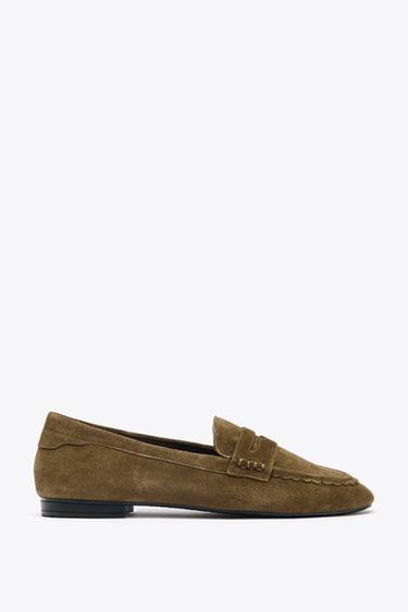 MOCASÍN SERRAJE PESPUNTE - Tostado oscuro de Zara - Imagen 0