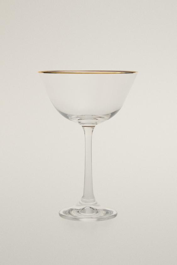COCKTAILGLAS AUS GLAS MIT WEIHNACHTS-RAND - Gold von Zara - Bild 0
