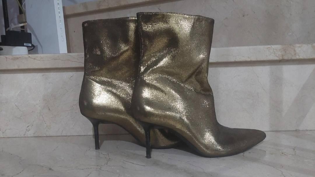 STILETTO HEEL METALLIC ANKLE BOOTS - Image 2