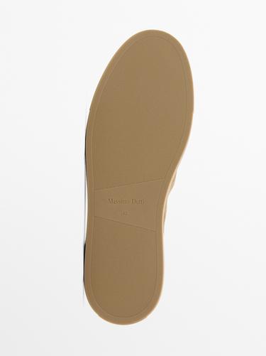 Chaussure à ganse en cuir souple - Marron sable de Zara - Image 0