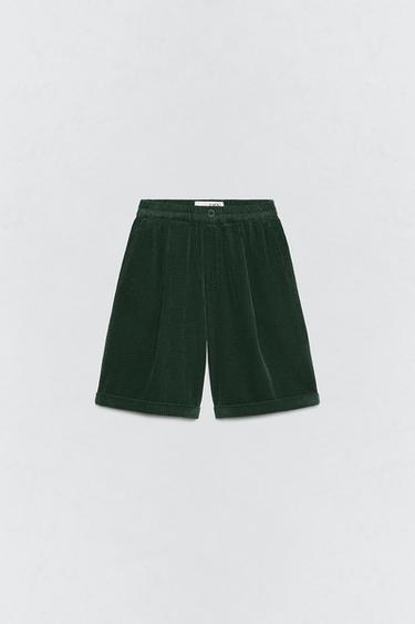 CORDUROY BERMUDA SHORTSÂ SOSHIOTSUKI x ZARA - Green by Zara